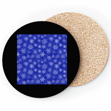 Discover Pretty Navy Blue Snowflakes Pattern Coasters