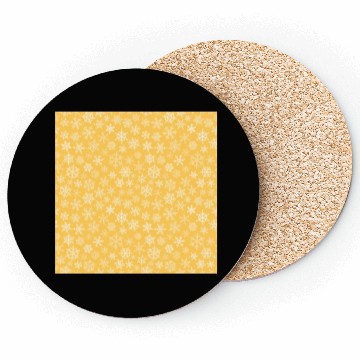 Discover Modern Yellow Snowflakes Pattern Coasters