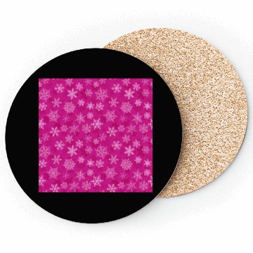 Discover Pretty Pink Snowflakes Pattern Coasters