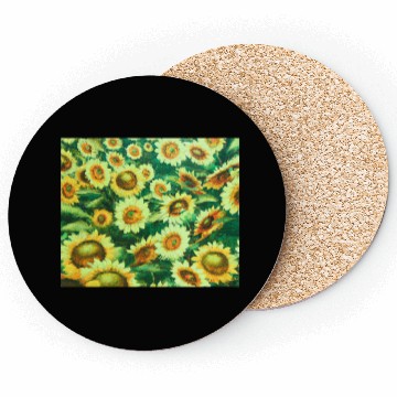 Discover Bright Sun Flower Field Coasters