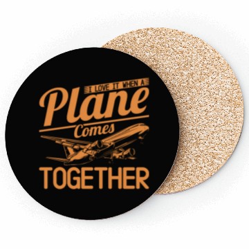 Discover Airline Pilot Plane Comes Together Aircraft Pun Coasters