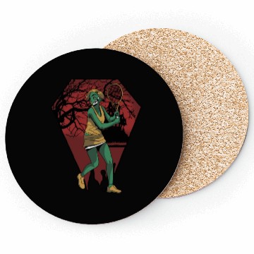 Discover Zombie Tennis Girl Coasters