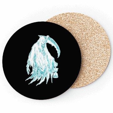 Discover Funny Haloween Green Grim Reaper Costume Coasters