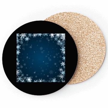 Discover Navy Blue White Snowflakes Pattern Coasters