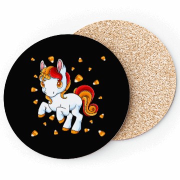 Discover Halloween Unicorn Pony Candy Corn Halloween Coasters