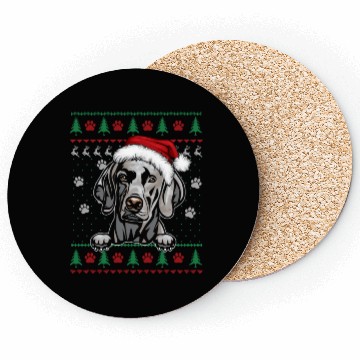 Discover Weimaraner Christmas Ugly Sweater Funny Dog Lover Coasters