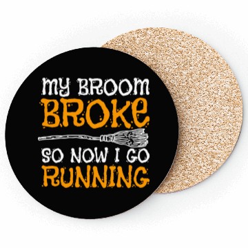 Discover Funny Running Witch Halloween Costum Coasters