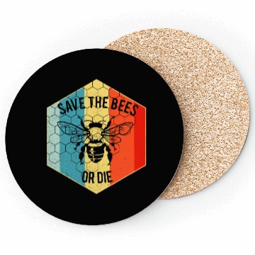 Discover Save the Bees or Die Coasters Retro Beekeeper Coasters