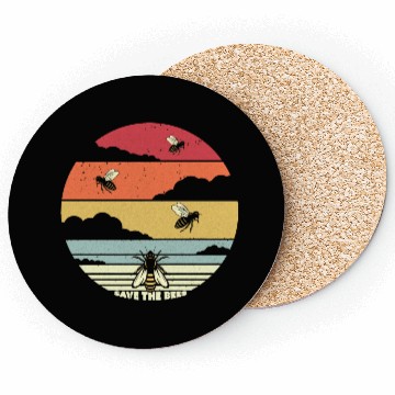 Discover Save The Bees Retro Climate Change Pullover Coasters