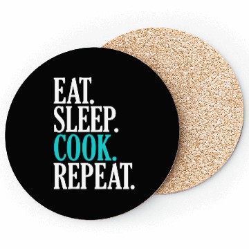 Discover Eat Sleep Cook Repeat Funny Cooking Chef Coasters