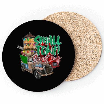 Discover Country Farmer Life Small Town Christmas Red Coasters