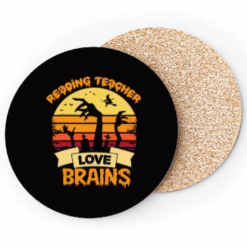 Discover Reading Teachers Love Brains Zombie Teacher School Coasters