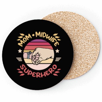 Discover Mom midwife superhero Coasters
