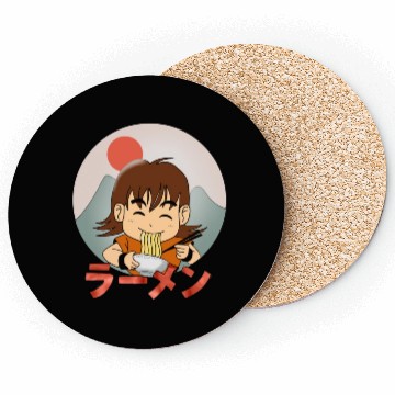 Discover Cute boy eating Japanese ramen Coasters