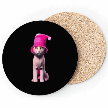 Discover Cute pink cat . Coasters