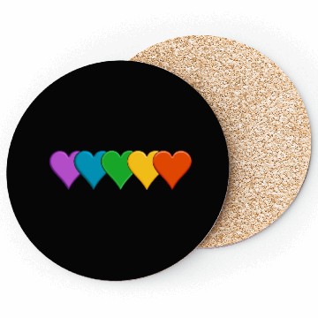 Discover Rainbow pride hearts Coasters