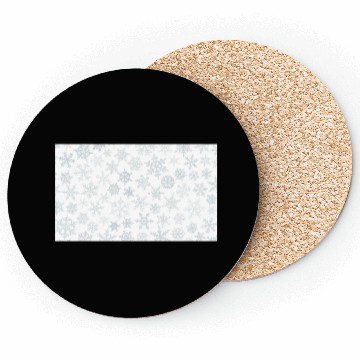 Discover Christmas Snowflakes Pattern Grey White Coasters