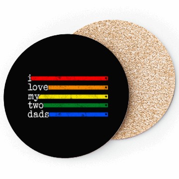 Discover Proud Dad Coasters, I Love My 2 Dads Rainbow Heart Gay