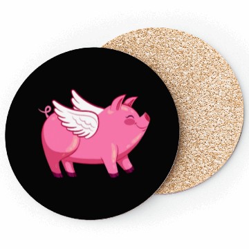 Discover Pig with Wings Kawaii Coasters