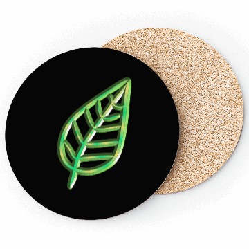 Discover leaf green icon nature Coasters