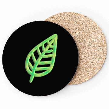 Discover leaf icon nature green thick Coasters