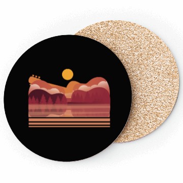 Discover Guitar Player Retro Reflection Acoustic Electric Coasters