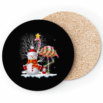 Discover Funny Christmas Tree Flamingo Hat Santa Best Xmas Coasters
