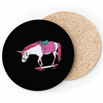 Discover Unicorn on a Skateboard Coasters