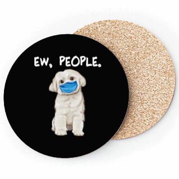 Discover Maltese Ew People Dog Wearing Face Mask Coasters