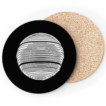 Discover Geometric Planet Sphere With Stripes Coasters