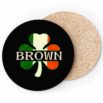 Discover Brown Irish Surname Ireland Flag Shamrock Coasters