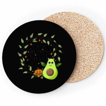 Discover Bat Avocado - Happy Halloween Coasters