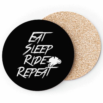 Discover Motorcycle Eat Sleep Ride Repeat Graphic Coasters