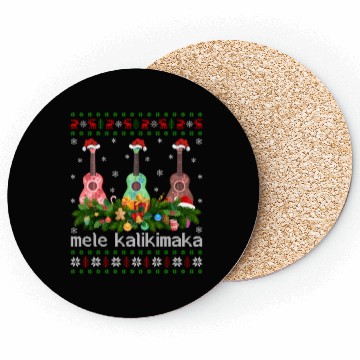 Discover Mele Kalikimaka Ukulele Guitar Gift Ugly Ukulele Coasters