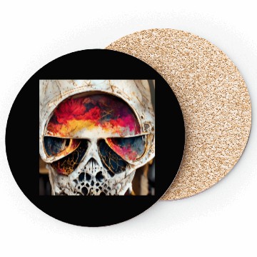 Discover Extremely Realistic Skull in Abstract Art Coasters