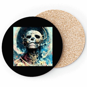 Discover Extremely Realistic Skull in Abstract Art Coasters