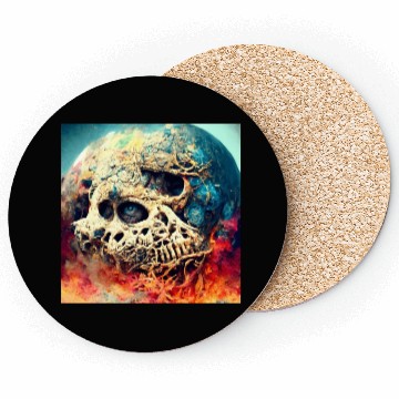 Discover Extremely Realistic Skull in Abstract Art Coasters