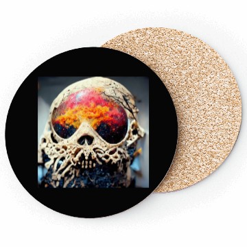 Discover Extremely Realistic Skull in Abstract Art Coasters