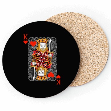 Discover King of Hearts Blackjack Cards Poker 21 K Couple M Coasters