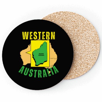 Discover Western Australia Yellow and Green Coasters