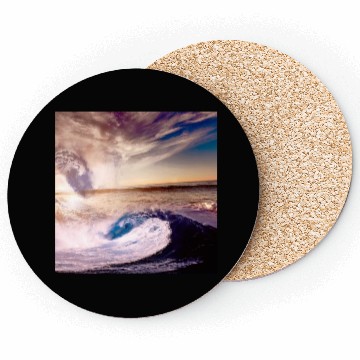 Discover dark blue ocean waves storm fantasy Coasters