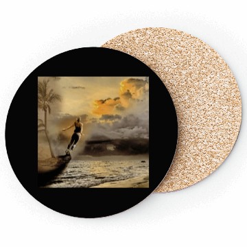 Discover dark blue ocean waves storm fantasy Coasters