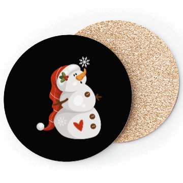 Discover Cute snowman with snowflakes Coasters