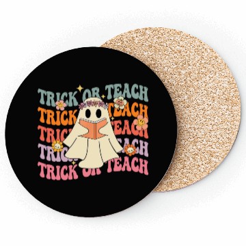 Discover Groovy Trick or Teach Boo Ghost Pre-K Teacher Life Coasters