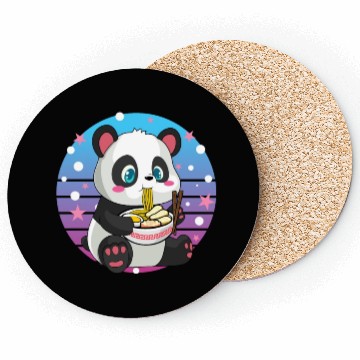 Discover Cute Panda Eating Ramen Coasters