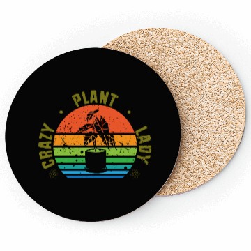 Discover Retro Plant Lovers Botanical Crazy Plant Lady Coasters