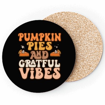 Discover Retro Pumpkin Pies Grateful Vibes Thanksgiving Coasters