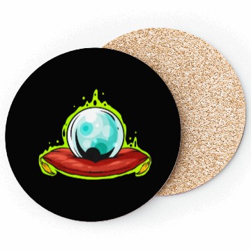 Discover Glass Sphere With Green Shimmer Fortune Teller Coasters