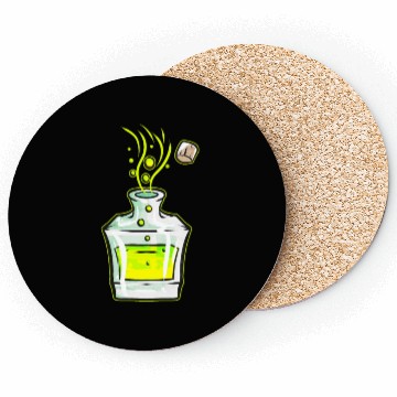 Discover Flask With Green Magic Potion Halloween Coasters