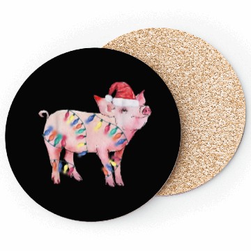 Discover Santa Pig Christmas Lights Pig Lover Christmas Coasters